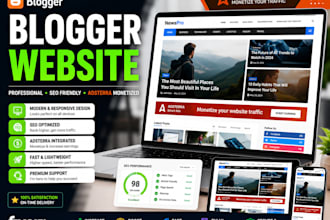 create a professional blogger website with adsterra monetization