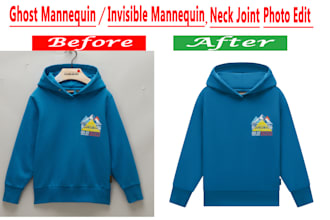 ghost mannequin,neck joint,wrinkle remove, symmetrical