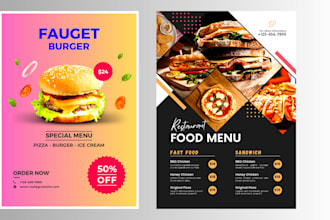 design a resturant flyer design in low price but high quality
