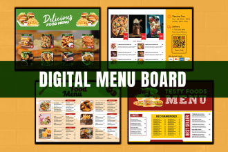 do digital restaurant menu, menu design, led tv screen food menu board design