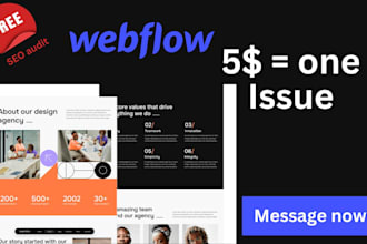 fix webflow issues, bugs fix, customize or redesign webflow site