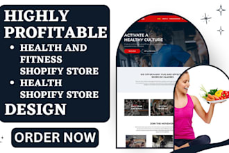 design health and fitness shopify store supplement website yoga fitness store