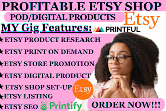 etsy store setup etsy digital products etsy print on demend etsy SEO