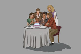 illustrate a simple cartoon from picture