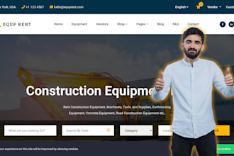 build a construction equipment rental app and website
