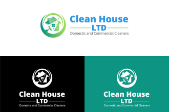 do clean house, janitorial or commercial cleaning service logo