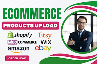 upload products or add products to woocommerce, shopify, or any ecommerce store