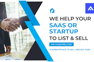 help you list and sell your startup or saas on acquire saas marketplace