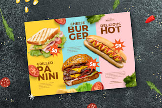 design food menu, restaurant menu, food flyer