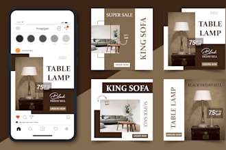 design social media post design, banner ads, content