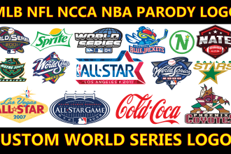 design nba, mlb, NFL, nhl, ncaa, ufc parody and world series logo for you
