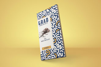 design chocolate bar package or box or wrapping