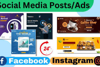 design attractive social media post instagram facebook linkedin ads templates