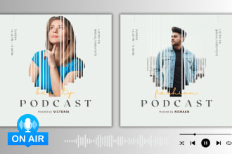 design podcast cover art, podcast artwork, podcast logo and thumbnails