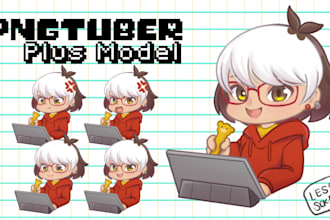 custom pngtuber character animated for streaming