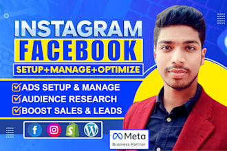 setup shopify facebook ads campaign expert, instagram ads, fb meta ads campaign