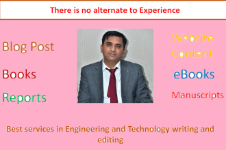write engineering and technology blogs, reports and books