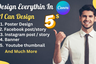 design editable canva poster, canva flyer, pamphlet and leaflet design in canva