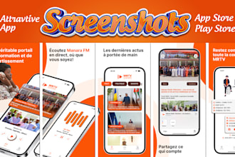 design app screenshots or preview for app store and google play store