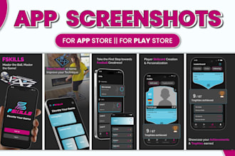 design app screenshots or preview for app store and google play store