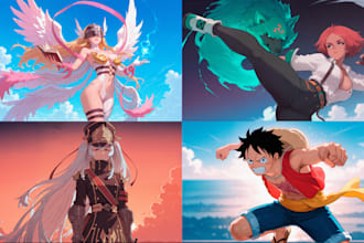 make your character nsfw or sfw in anime style in any pose