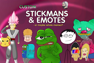 draw an illustration of your custom stickman for yt or memes