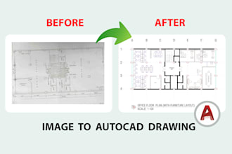 convert your PDF, sketch or image into detailed autocad dwg