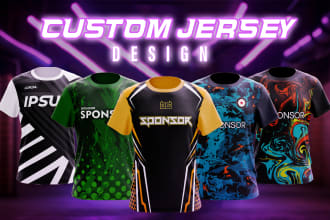 design custom sublimation esports and soccer jersey or sports uniforms for you