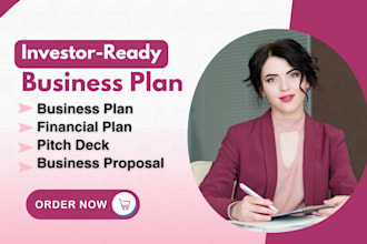 prepare investor ready business plan and pitch deck presentation in 24 hours