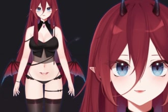 create custom vrchat vr avatar, vr character, vrc avatar, vr chat avatar, vtuber