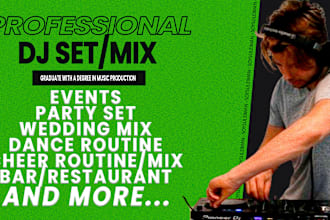 create a professional dj set mix for you in 24 hours