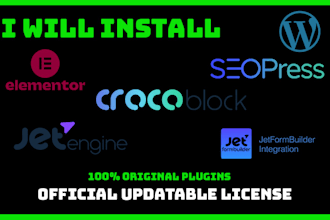 install elementor pro, crocoblock, jetengine, jetformbuilder wordpress