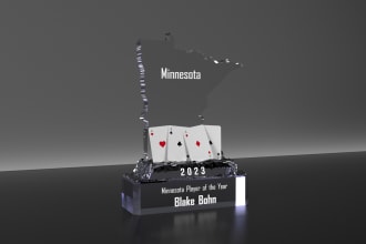 design 3d award, trophy, and plakat