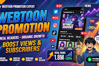 promote webtoon link, comic, wattpad anime kickstarter promotion