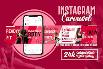 do creative social media design, carousel instagram post