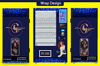 create modern vending machine wrap design
