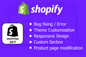 fix shopify bug and shopify customization