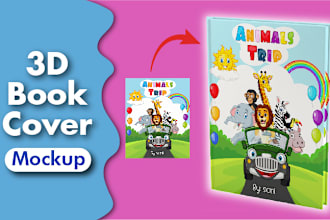 create children book cover mockups, ebooks, and 3d mockups