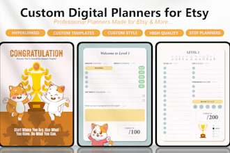 design professional hyperlinked digital planners for etsy