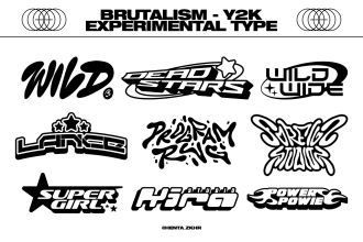 do brutalism y2k experimental type font design