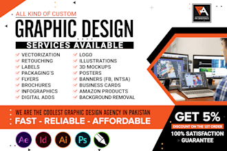 do anything graphic design related, logo, art work banner, flyer, brochure