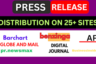 do press release distribution on 25 premium sites