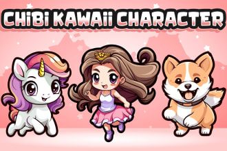 draw original chibi character mascots for merch or logo