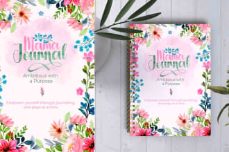 design a custom ready to print cover for your journal planner book kdp