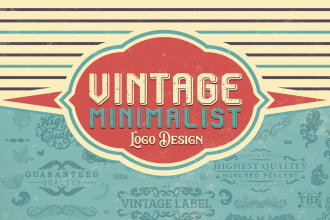 do custom 90s retro vintage logo design in badge style