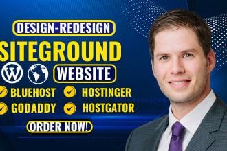 design bluehost, siteground, hostgator, hostinger, godaddy, wordpress website