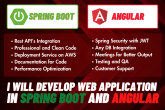 develop web applications using spring boot and angular