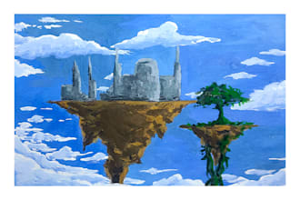 make a landscape with gouache for you