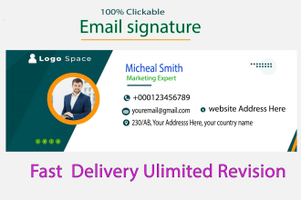 create a uniqe clickable HTML email signature for gmail and outlook
