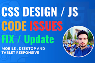 fix any issue related to HTML, CSS or javascript